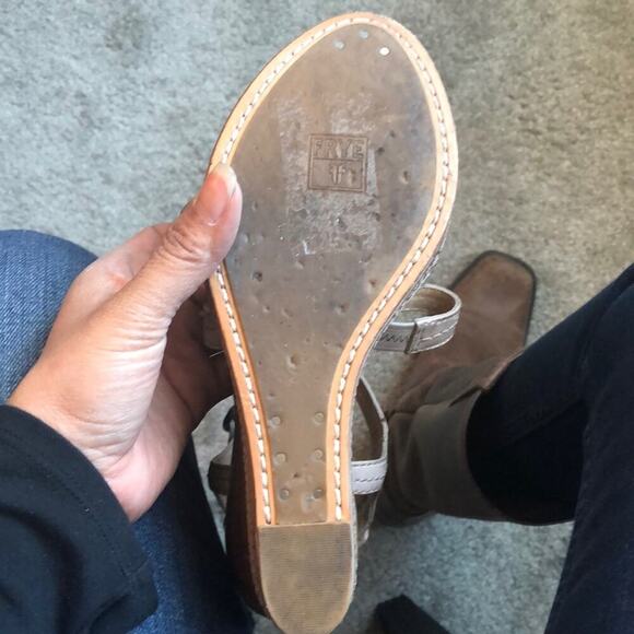 Frye wedge Corrina Stich leather wedge western bohemian gypsy sz 9.5 festival - Picture 9 of 9